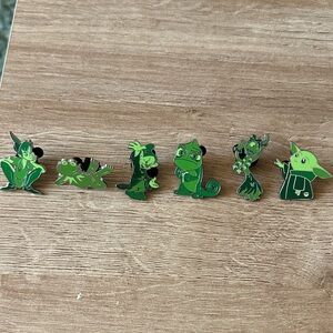 Authentic Disney 2025 Green Character Pin Set Wave B - Complete with Chaser Pin